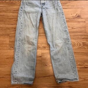 Levi rip cage straight jeans